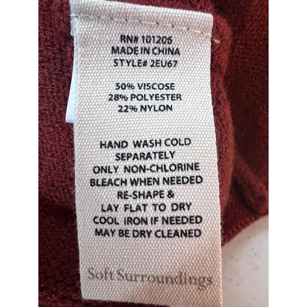 Soft Surroundings Priscilla Tunic Sweater Medium Round Neck Tight Knit Brick Red - Picture 12 of 13